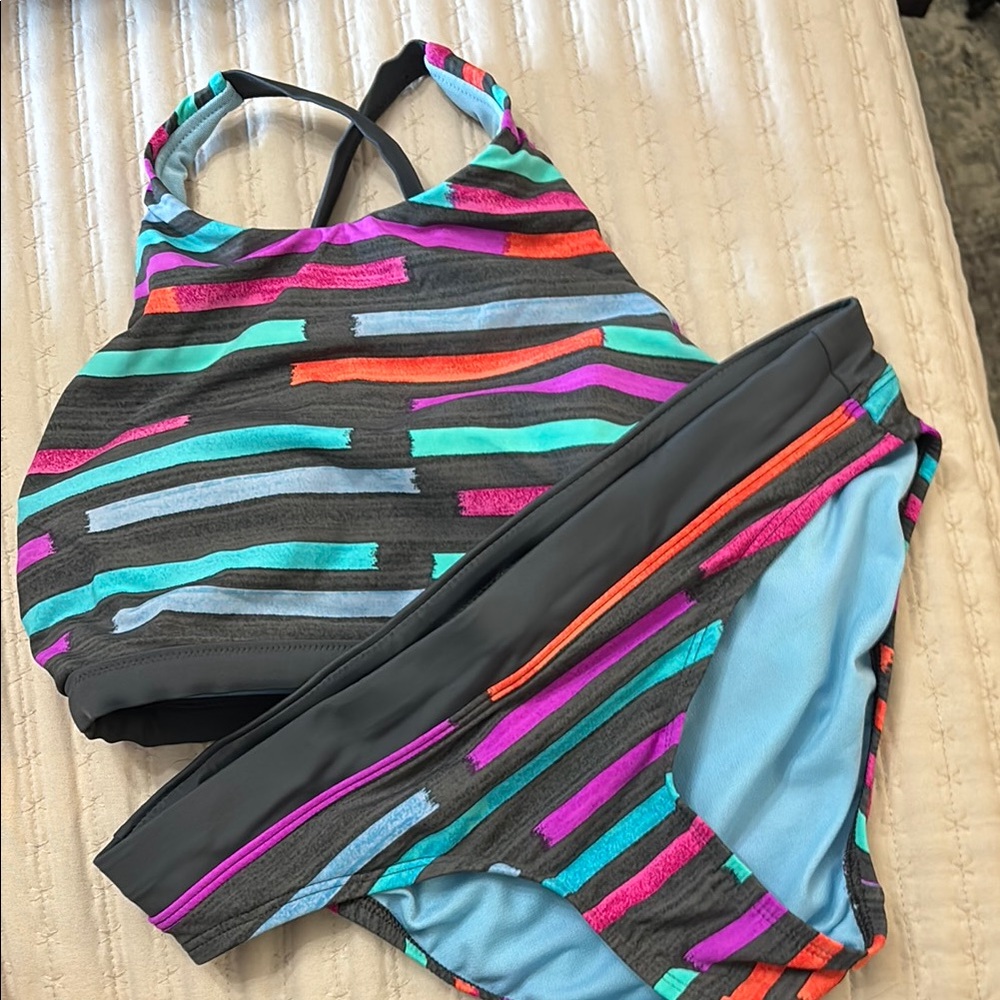 Title Nine Multicolor Striped Bikini